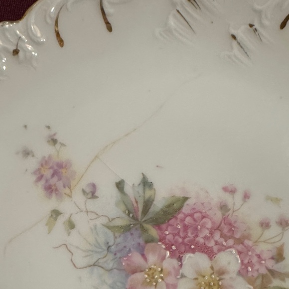 Vintage Floral Pink and White 8” Plate - Bavarian Porcelain - Picture 9 of 14